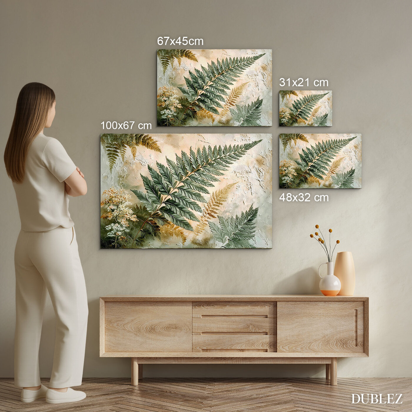 Green wall painting - Ferns
