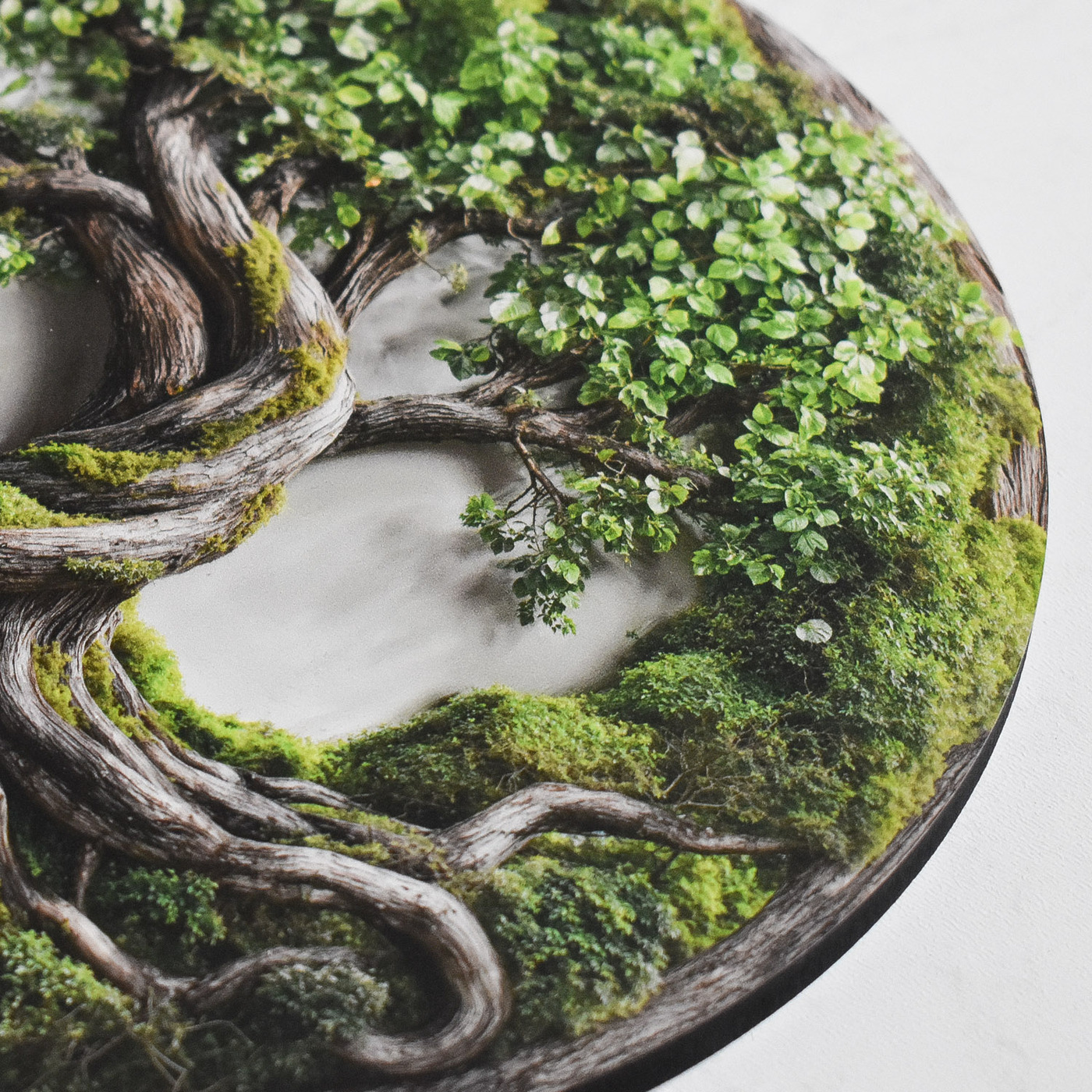 Machový strom života - Luxusná imitácia na dreve