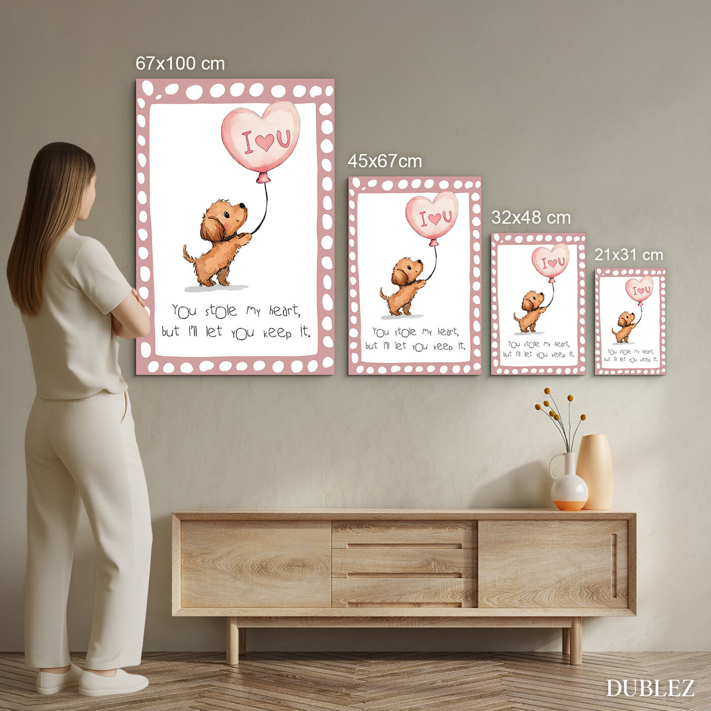 Detský obraz zamilovaného psíka