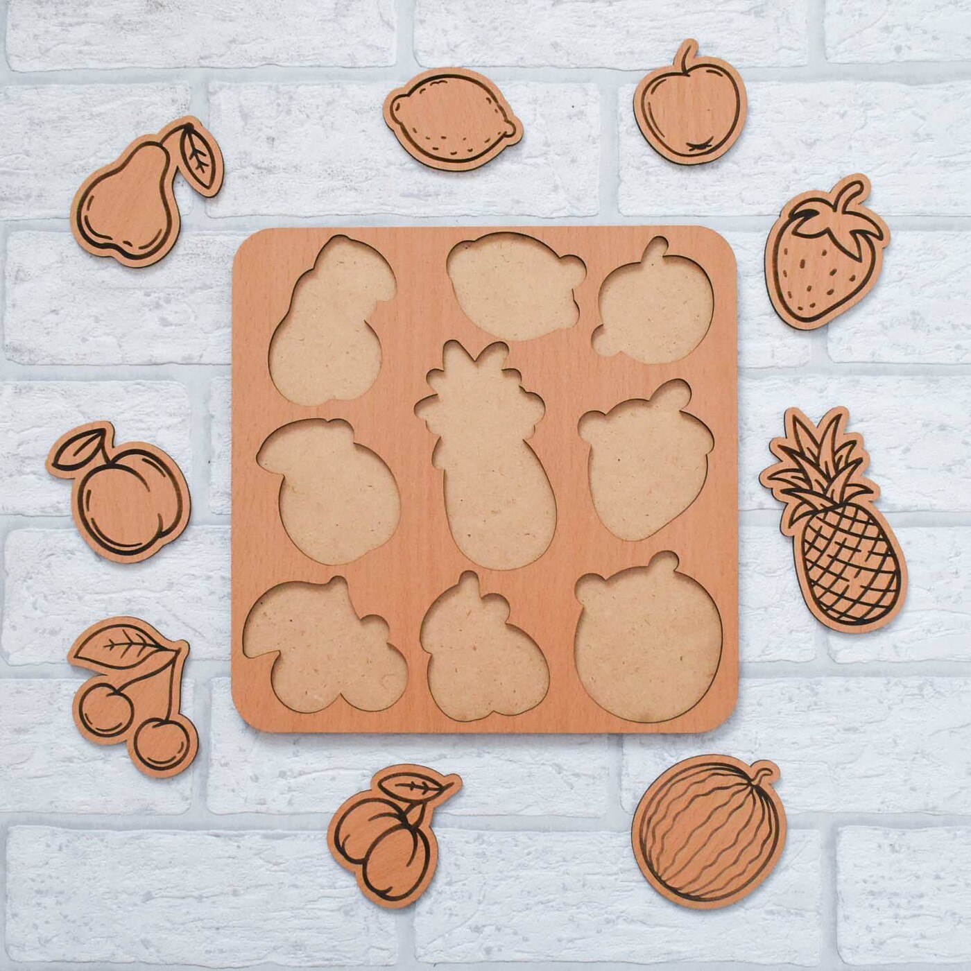 Drevená edukačná hračka - Ovocie | Buk