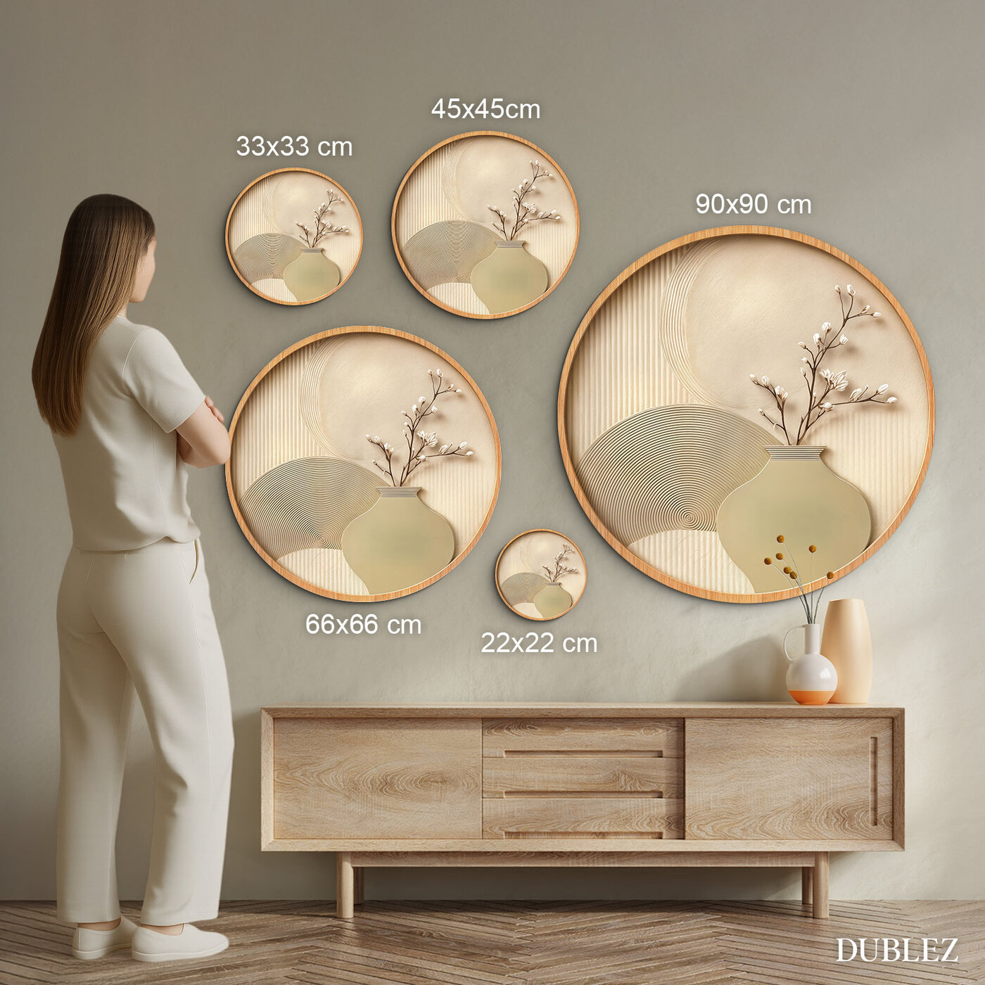 Kruhový zen obraz - Natural