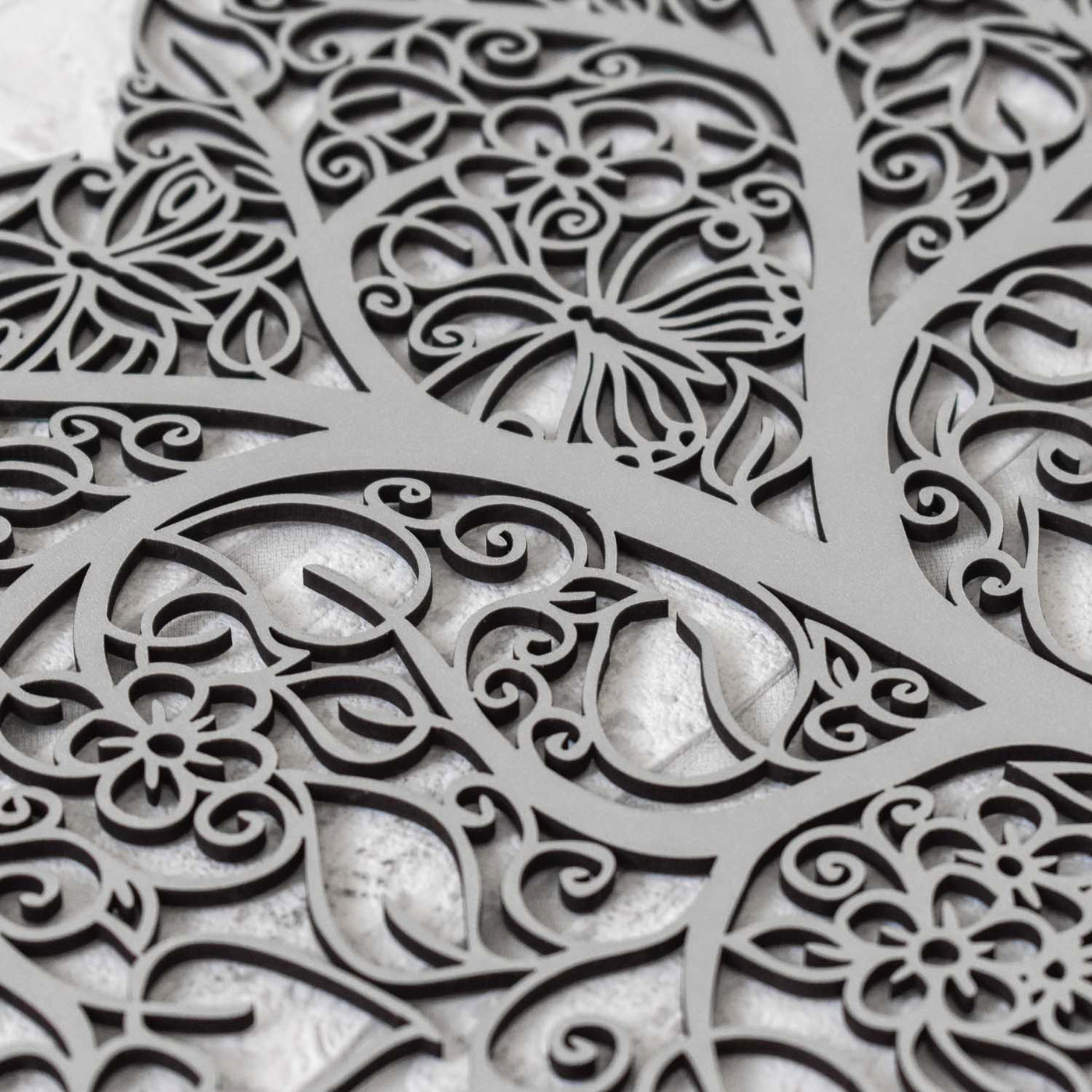 Floral Tree on the Wall - Meadow | Silver