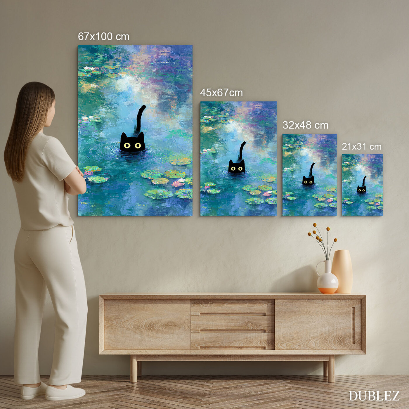 Moderní impresionistický obraz - Kočka