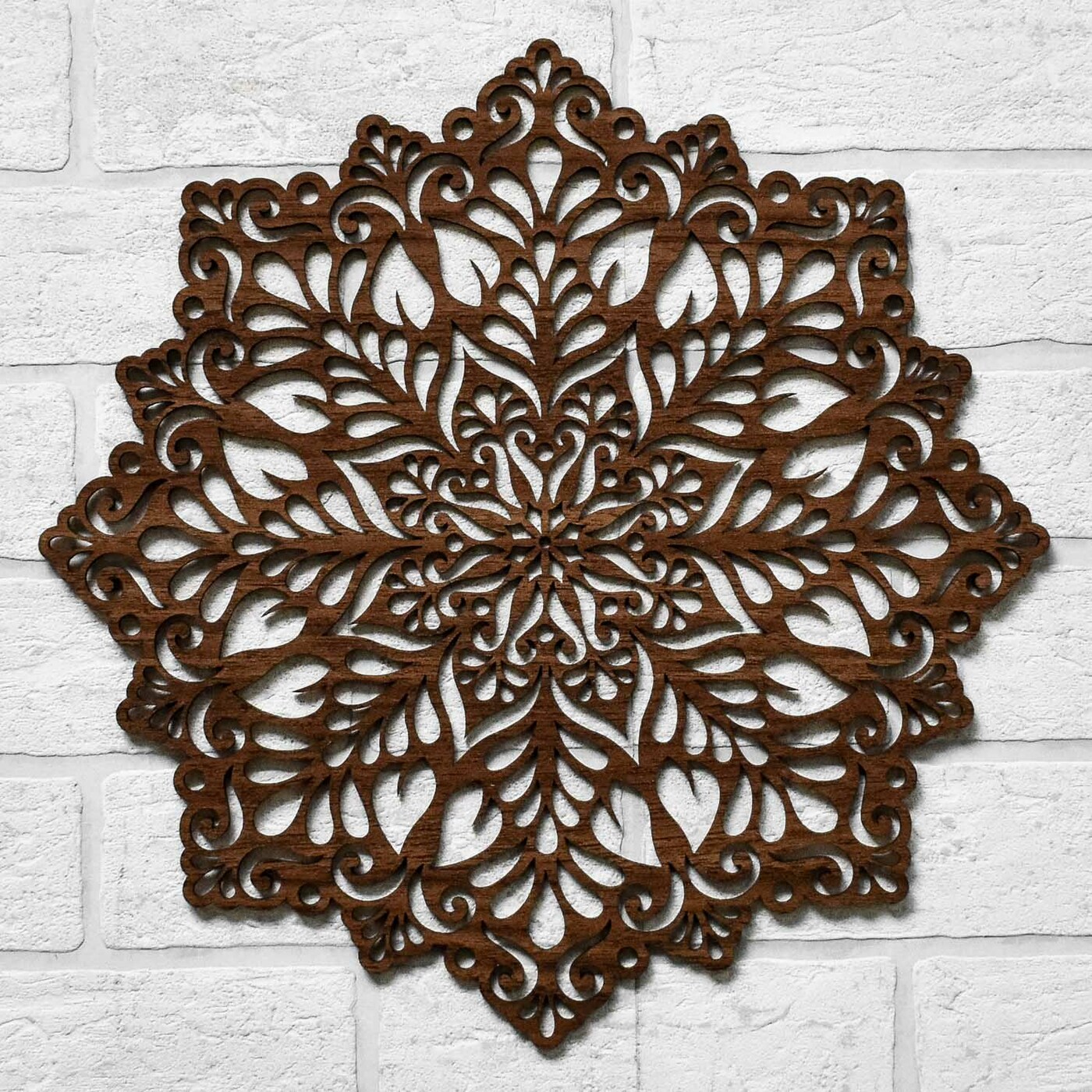 Wooden Wall Art - Mandala of Happiness | Walnut