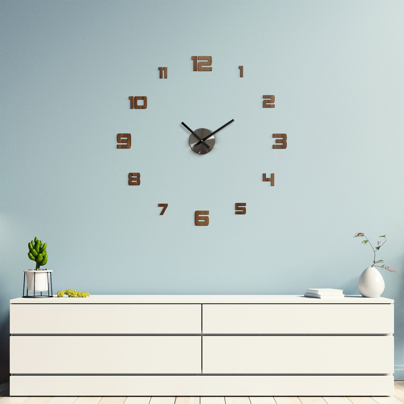 Nalepovacie hodiny z dreva - Victoria | Orech