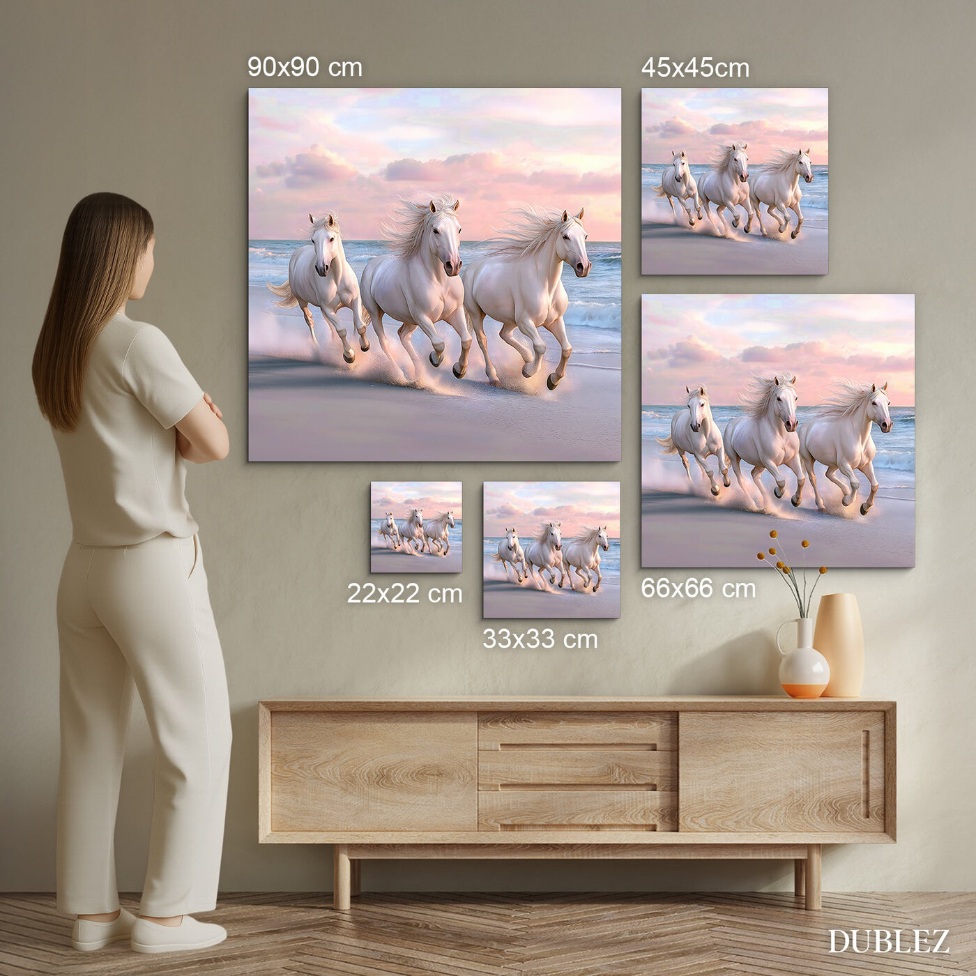 Wooden Wall Art - White Horses
