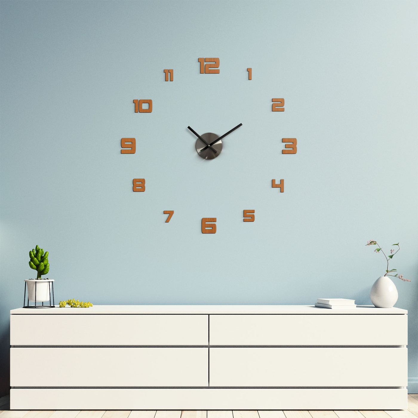 Nalepovacie hodiny z dreva - Victoria | Čerešňa