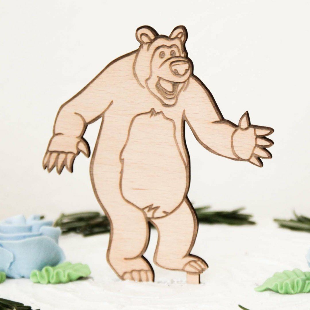 Drevená postavička na tortu - Máša a medveď 1