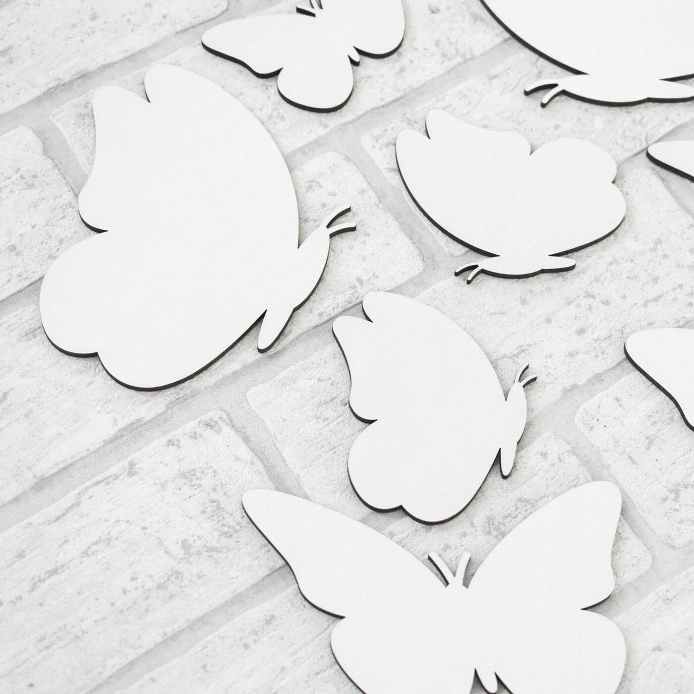 Decorative 3D Butterflies on the Wall 6 pcs | White