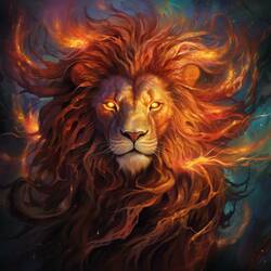 Znameniu zverokruhu Lev vládne živel oheň, čo je vyjadrené na jeho majestátnej hrive a plameňoch, ktoré podčiarkujú jeho kráľovskú povahu a nestúpanú energiu.