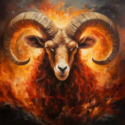 Znameniu zverokruhu Baran vládne živel oheň, čo je vyjadrené jeho výraznými rohami a plameňmi, ktoré zdôrazňujú jeho živelnú a vášnivú povahu.