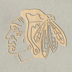 Drevené 3D logo - Chicago Blackhawks | Javor