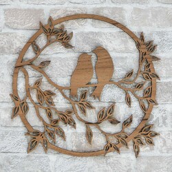 Wooden Room Decoration - Doves | Tobacco Oak
