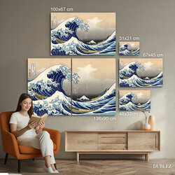 Reprodukcia obrazu Hokusai - Veľká vlna pri Kanagawe | 136x90 cm