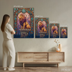 Umelecký obraz - Vitrážový lev