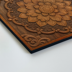 Drevený obraz na stenu - Orientálny kvet v mandale