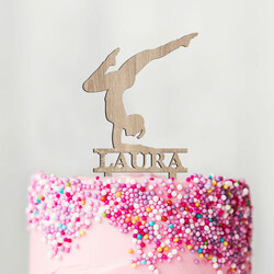 Drevený zápich na tortu - Jogínka | Dub Sonoma