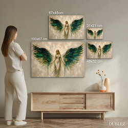 Modern painting of an angel - Emerald Wings