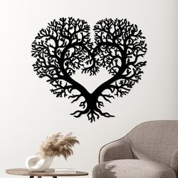 Wooden Tree of Life - Heart | Black