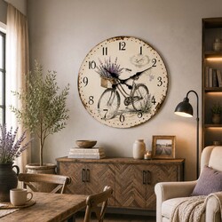 Ceas vintage din lemn - bicicletă franceză