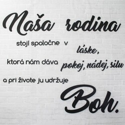Citát na stenu - Naša rodina a Boh | Čierna