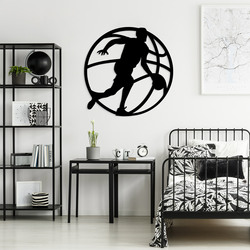 Tablou din lemn - Baschetbalist | Negru