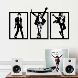 3-Part Wooden Wall Art - Michael Jackson | Black