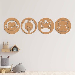 Set of Children&#039;s Wall Art - Safari Animals | Beech