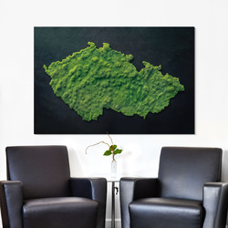 Machový obraz na stenu - Mapa Česka (UV tlač)