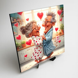 Drevený obraz - Láska v každom veku