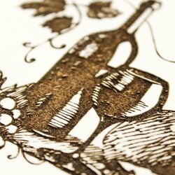 3D Engraved Picture - Wine | White