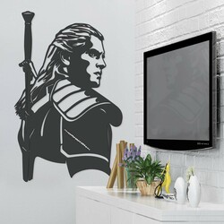 Drevený obraz The Witcher - Geralt z Rivie | Antracitovo-šedá