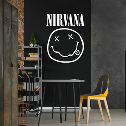 Dřevěný obraz - Logo Nirvana | Bílá