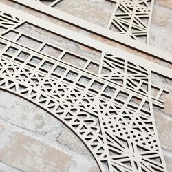 Wooden Wall Art - Eiffel Tower | White