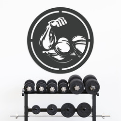 Fitness Wall Art - Bodybuilder&#039;s Biceps | Anthracite Gray