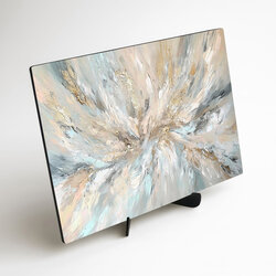 Abstraktný obraz z dreva - Zlatý vír