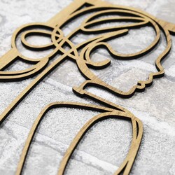 Wooden Wall Art - Man and Woman | Gold Craft Oak