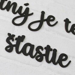 Dekoračná nálepka o rodine z dreva  | Čierna