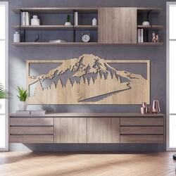 Wooden Wall Art - Mountain Peak | Oak Sonoma