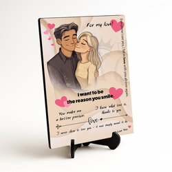 Wooden Love Plaque - For My Love
