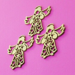 Drevený vianočný anjel na stromček  | Zlatá