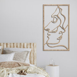 Minimalist Line Art Wall Art - Lovers | Oak Sonoma