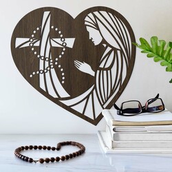 Wooden Wall Art of Virgin Mary | Wenge