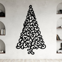 Drevený vianočný stromček na stenu  | Čierna