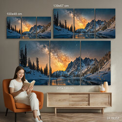 Viacdielny panoramatický obraz hôr 