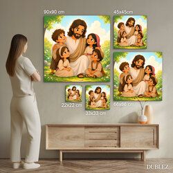 Christian picture for a children's room - Jesus among children