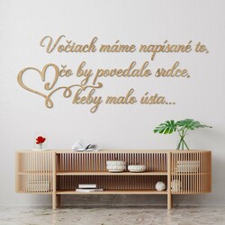 Drevený citát o láske na stenu - Srdce | Dub zlatý
