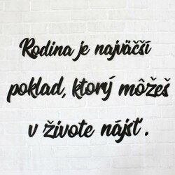 Drevený citát na stenu - rodina  | Čierna