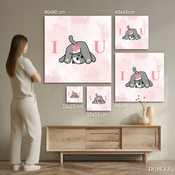 Drevený romantický obraz - I love you