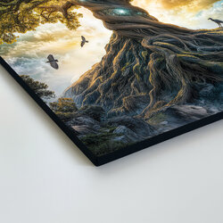 Dřevěný obraz stromu života - Yggdrasil